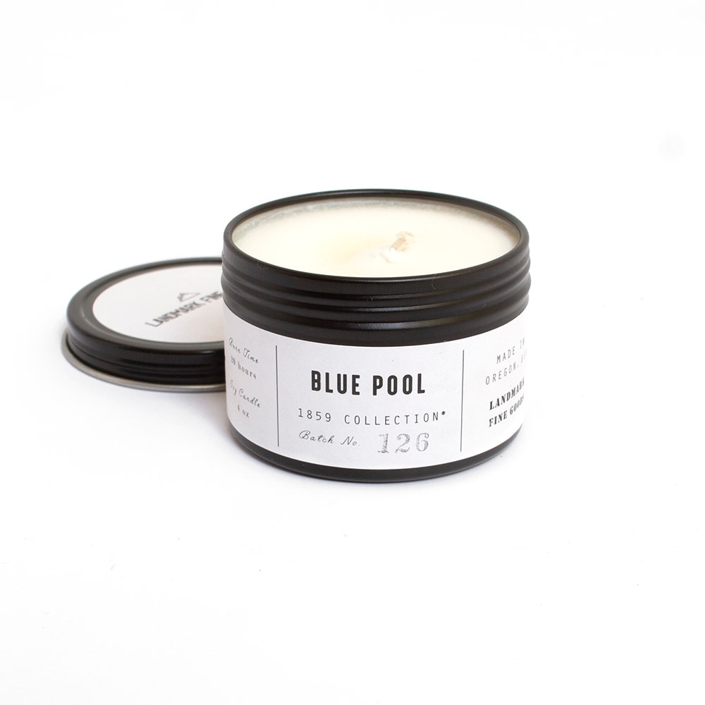 Landmark Fine Goods, Candle, 4 ounce, Blue Pool